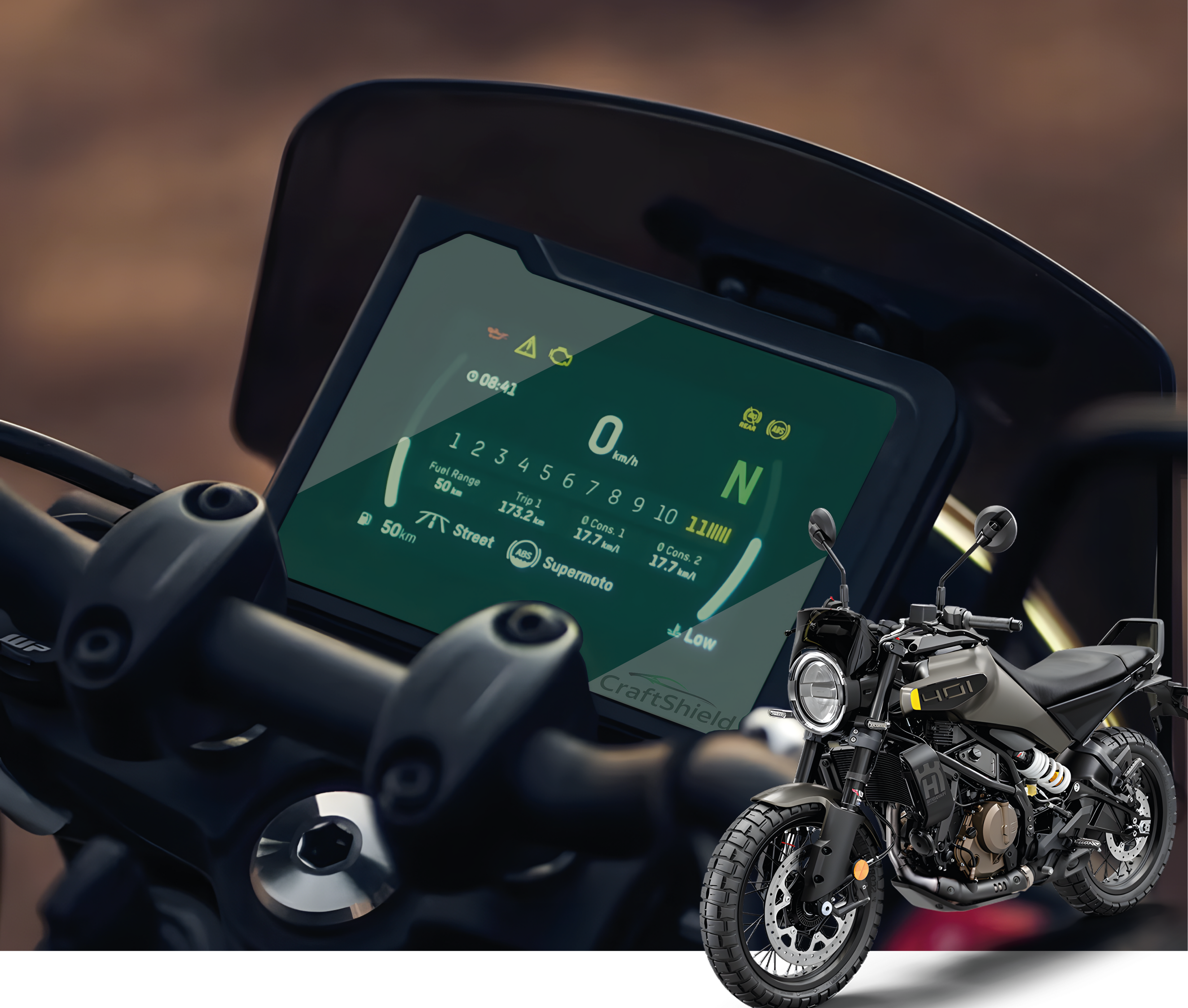 Husqvarna Svartpilen / Vitpilen 401 (2024-2026) Uyumlu 5" Tft 9h Nano Ekran Koruyucu
