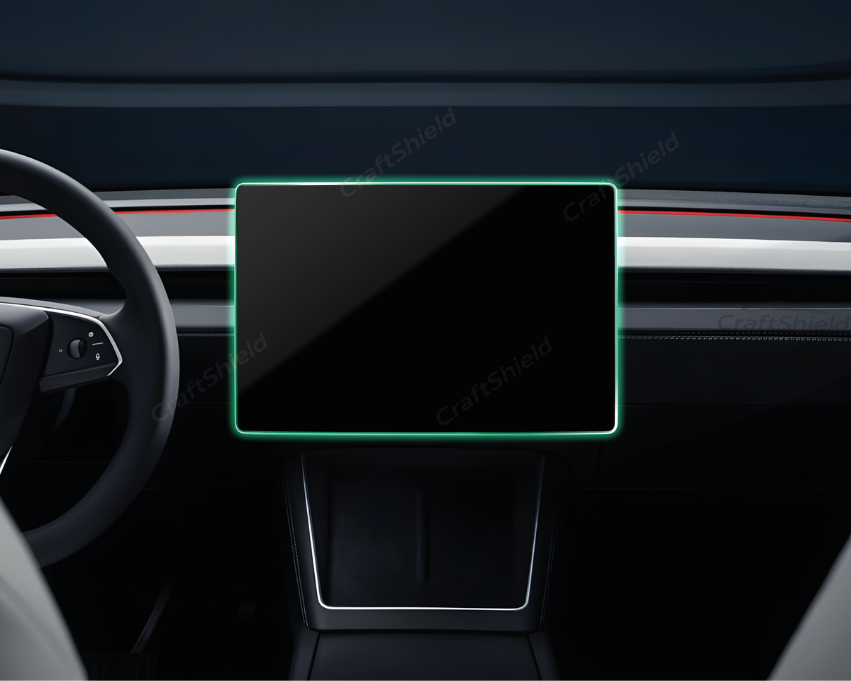 Tesla Model Y Juniper (2025) Uyumlu 15.4" Multimedya ve 8" Arka Ekran Set Parlak 9h Nano Ekran Koruyucu