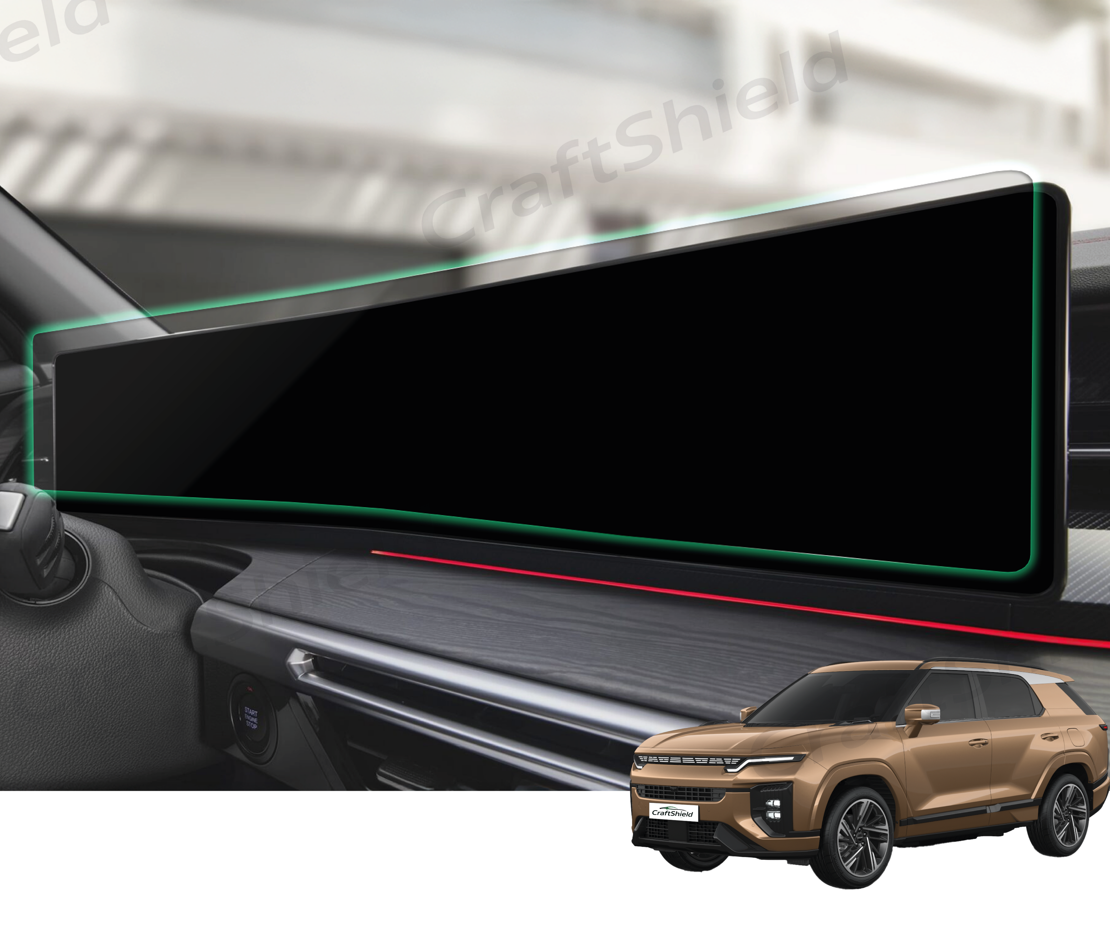 KGM SsangYong Actyon (2025-2026) Uyumlu 12.3"+12.3" Tek Parça 9h Nano Ekran Koruyucu