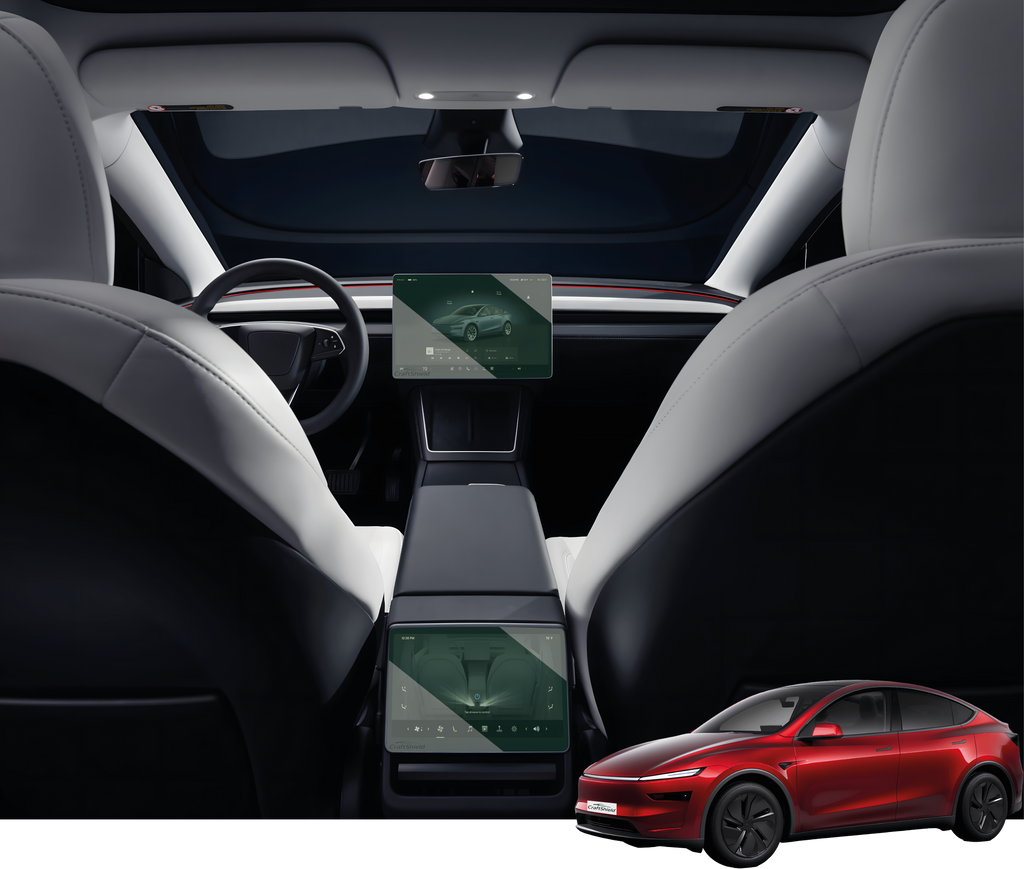 Tesla Model Y Juniper (2025) Uyumlu 15.4" Multimedya ve 8" Arka Ekran Set 9h Nano Ekran Koruyucu