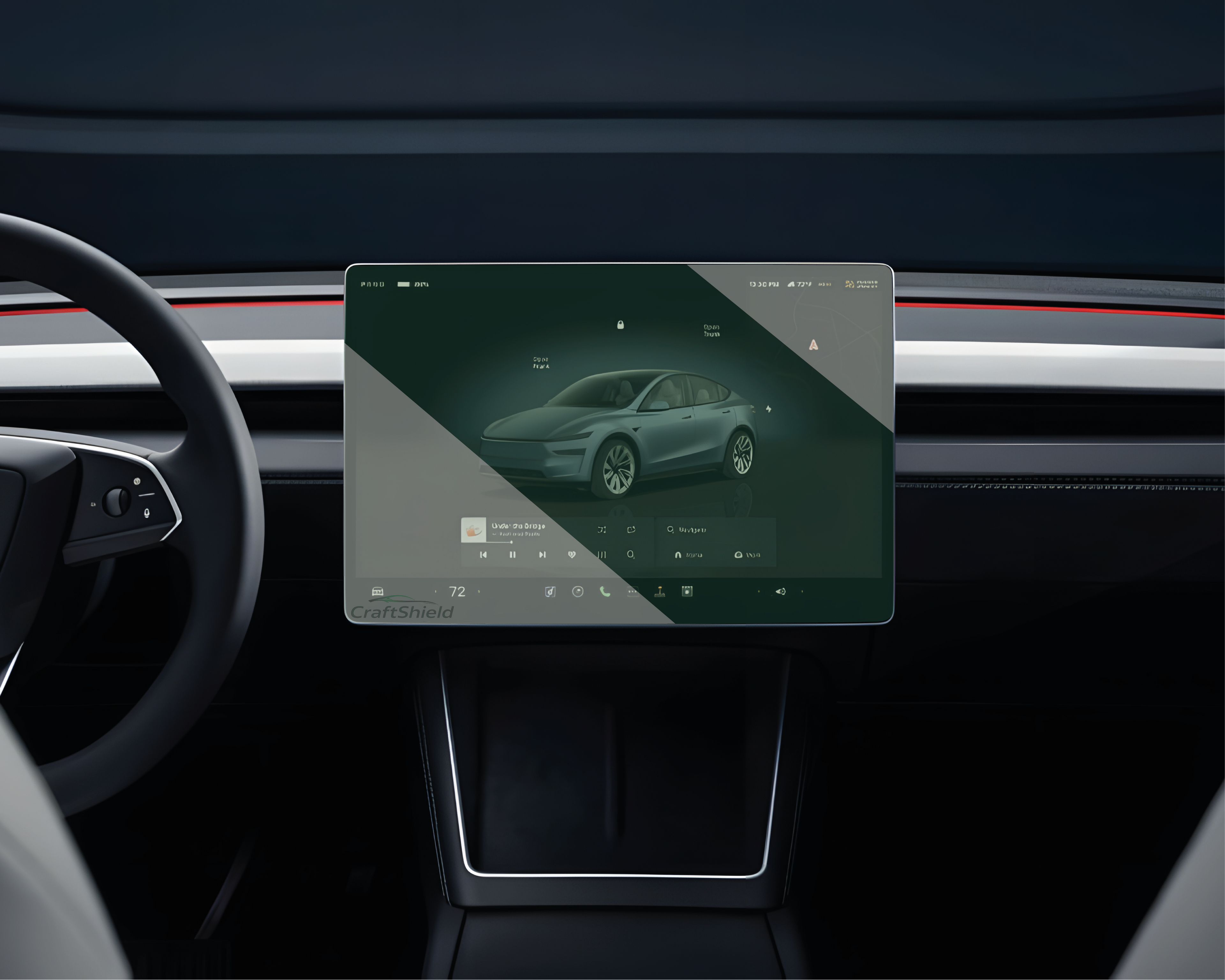 Tesla Model Y Juniper (2025) Uyumlu 15.4" Multimedya ve 8" Arka Ekran Set 9h Nano Ekran Koruyucu